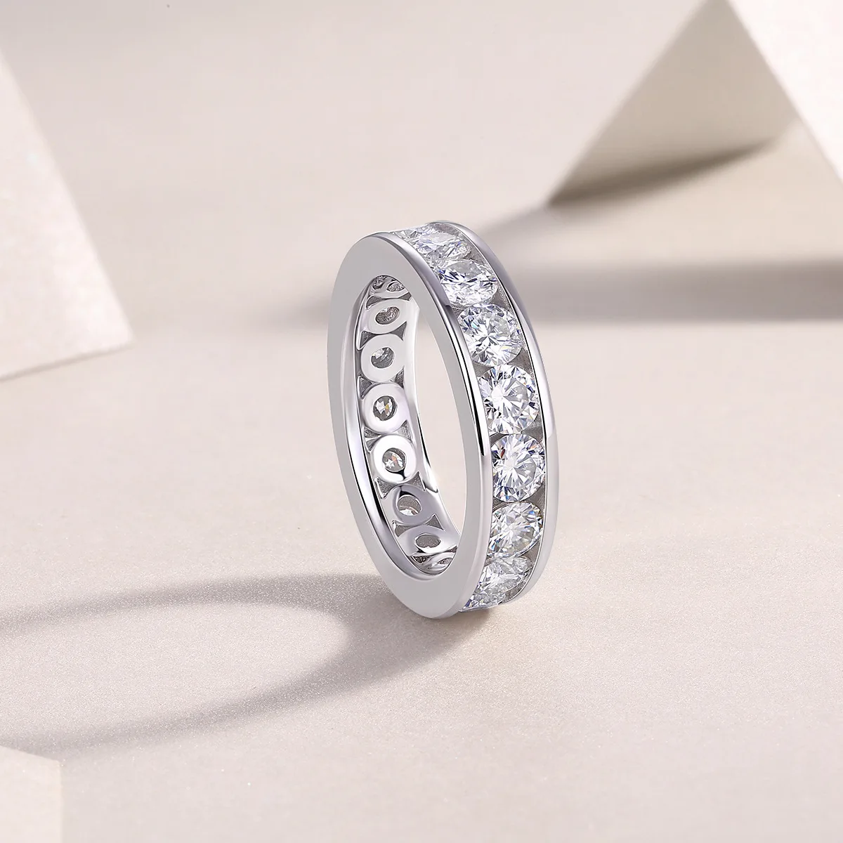 0.3ct 4mm D Color Moissanite Engagement Ring for Women 925 Sterling Silver Gold Plated Solitaire Rings Wholesale