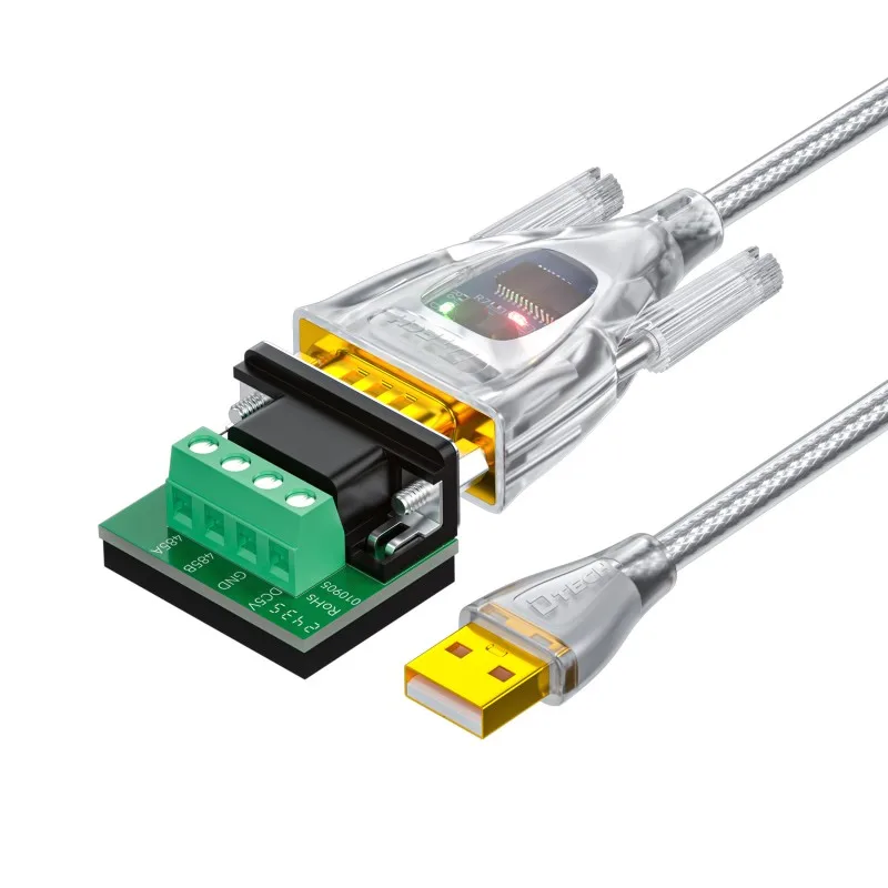 DTECH IOT5085(FT) شرائح مزدوجة USB-A إلى RS485 محول المنفذ التسلسلي كابل الاتصالات 1 متر