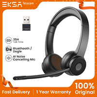 EKSA H6/H16 Bluetooth 5.2 Headset For Call Center Office Upgraded Wireless Headphones 55H Long Life Noise Cancelling Mic