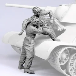 1/35 Scale Resin Figure Model Building Kits Historical Military Tank Crew 2 Figures Unassembled and Unpainted Hobby Toys 944A