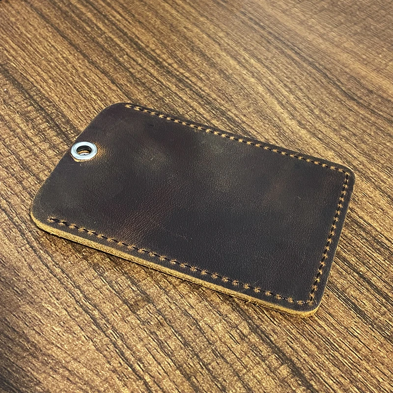 ของแท้หนังผู้ชาย Slim Hasp Bank Card Retro Designer ผู้ถือบัตรขนาดเล็กเพื่อปกป้องบัตรเครดิต