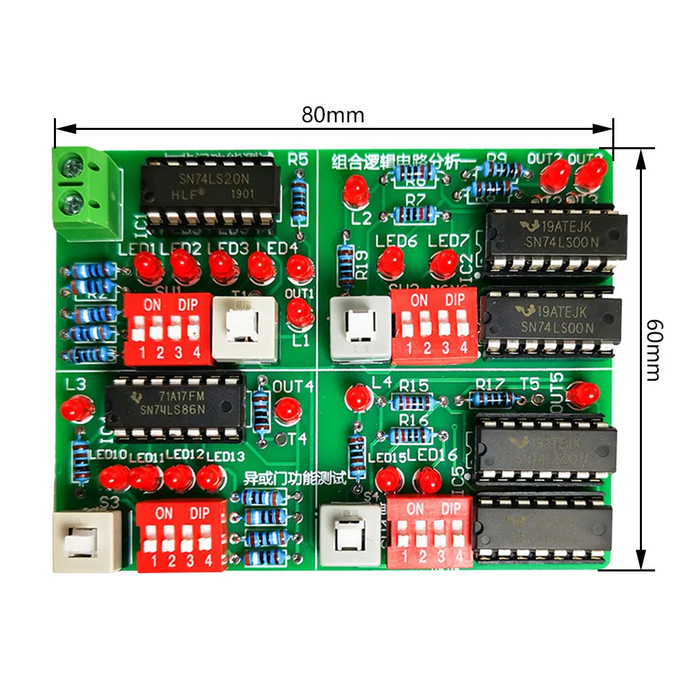 DIY Gate Circuit And Combinational Logic Circuit Analysis Assembly Testing Soldering Kit Electronic Practice Module