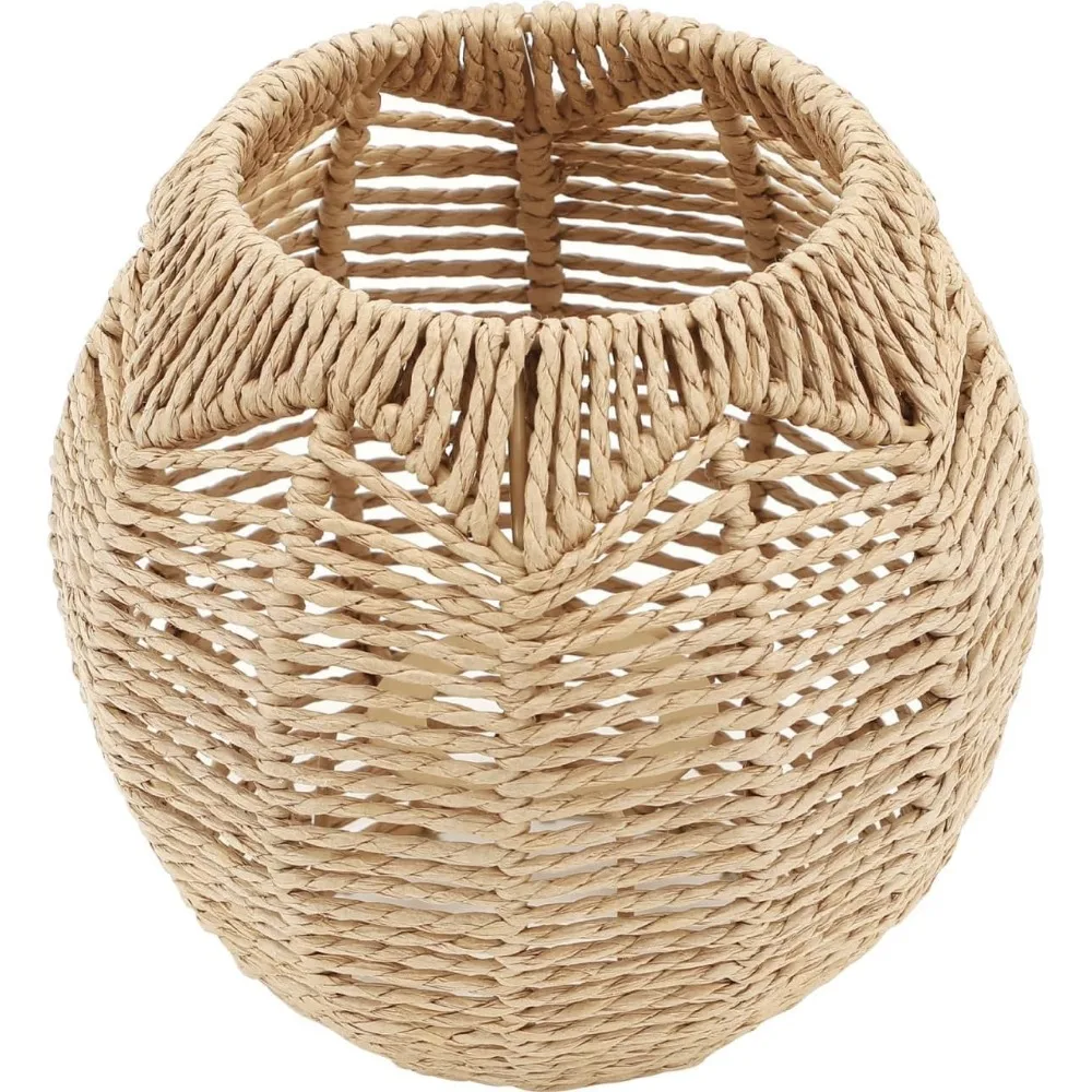 rattan lamp shade small boho shades replacement - pendant sconce shade ceiling fan light covers round woven lampshade for floor