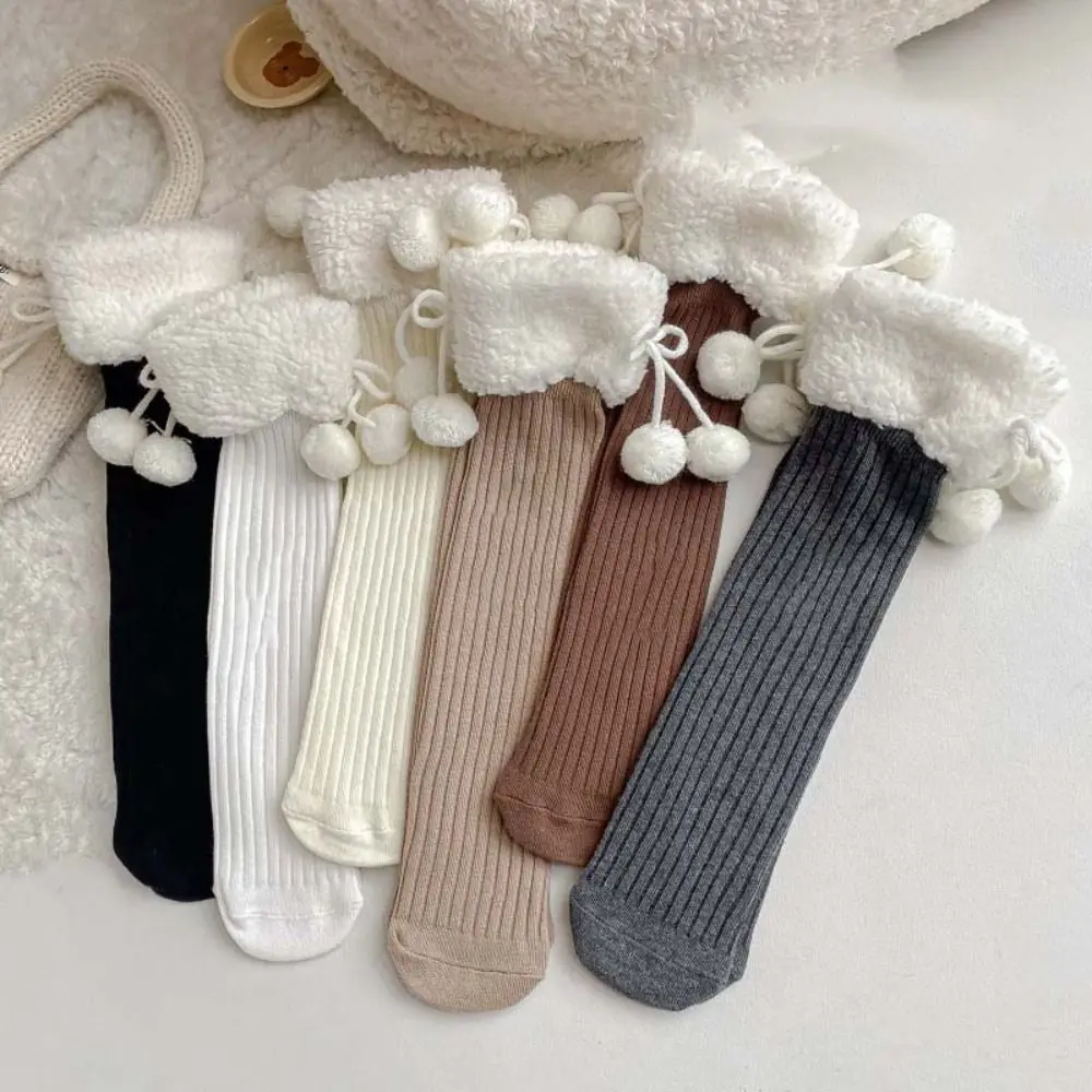 

Harajuku Long Tube Sock Lamb Wool Stocking Autumn&Winter Korean Style Hosiery Cloth Accessories Cotton Bow Socks Toddle
