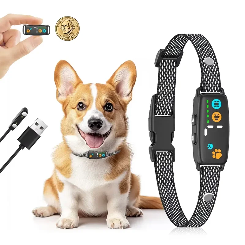 

Dual Sensors High Sensitivity Mini Stop Barking Training Bark Control Collar for Dogs with Beep Sound Vibration Anti-False