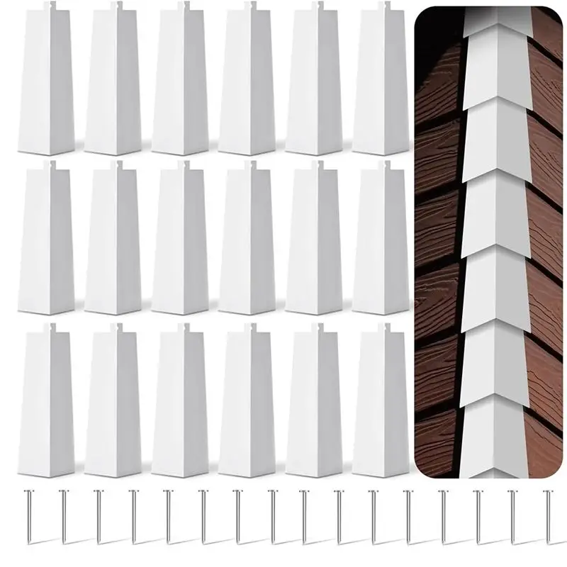 ABNM Aluminum Siding Corners 8 Inch Exterior Siding Corner Caps Smooth Siding Aluminum Corners For Mobile Homes 16 Pieces