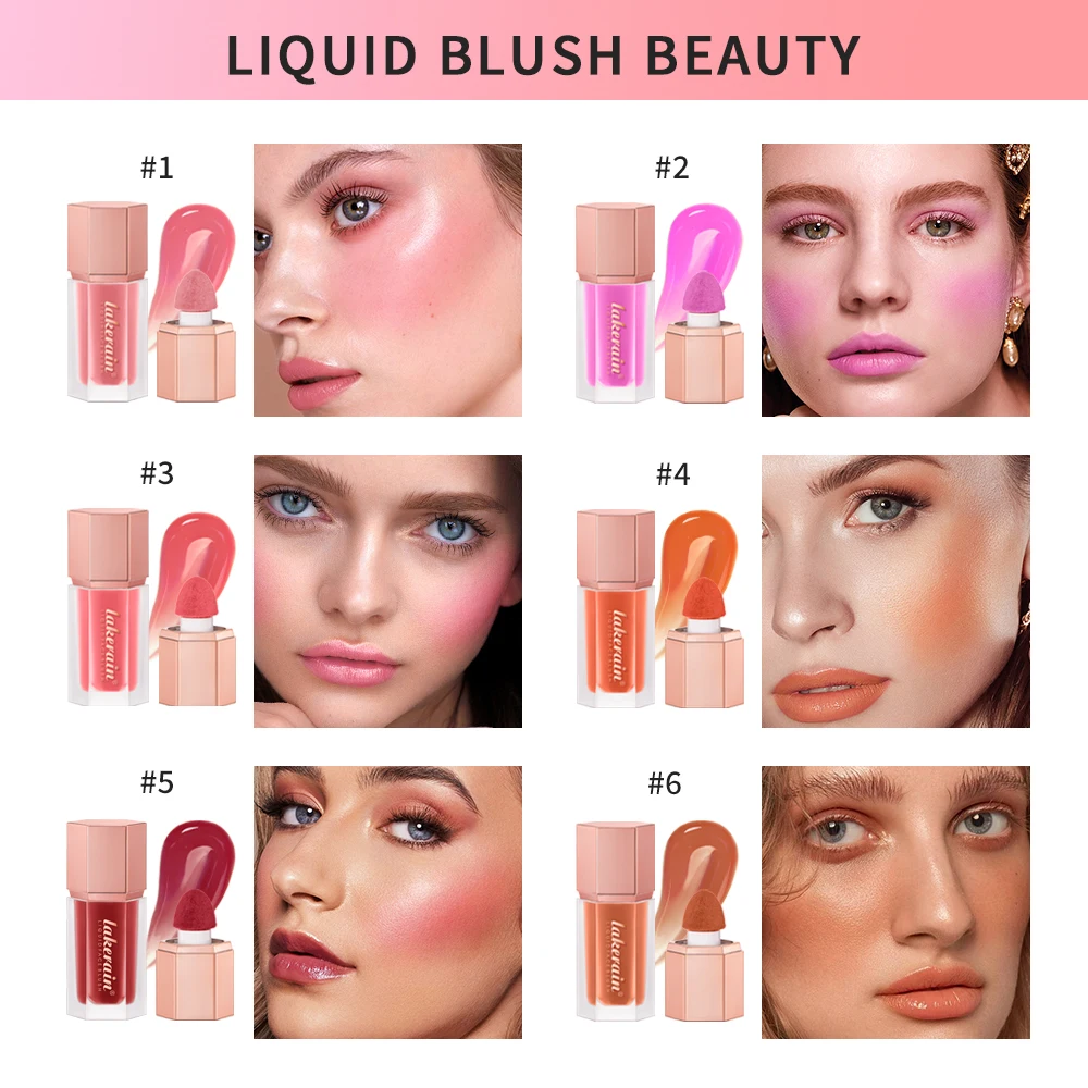 New Facial Liquid Cheek Blush con spugna nutriente Blush Cream Waterproof multiuso Eyes lips Makeup Blush Stick Cosmetics