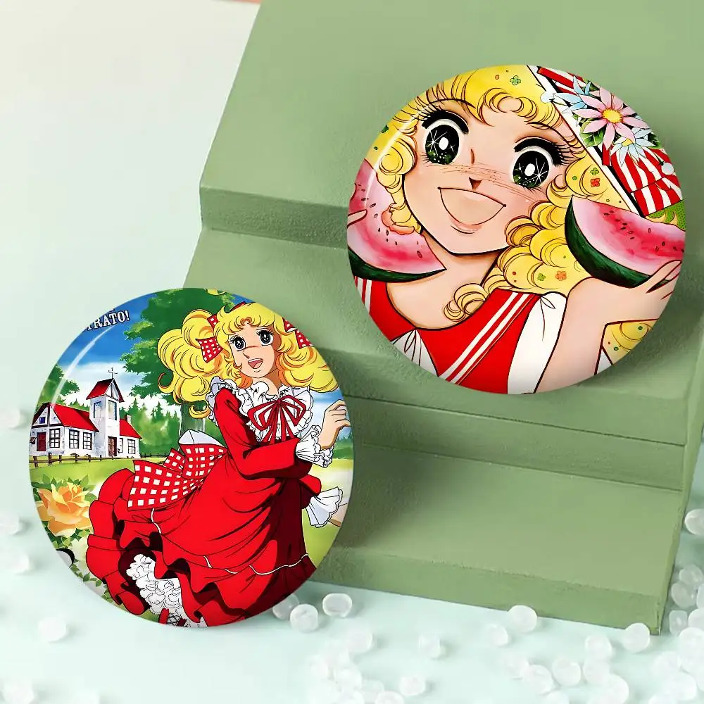 Anime Manga Candy Round Button Pins Slogan Creative Brooches Backpack Clothes Decoration Fashion Cartoon Jewelry Gifts
