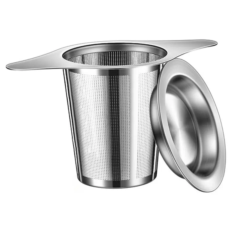 PORK-Tea Steeper With Drip Tray Stainless Steel Loose Leaf Tea With Drip Tray Extra Fine Mesh Tea Strainer Diffuser