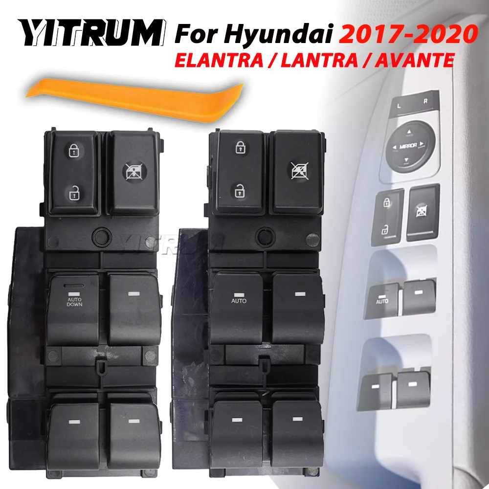 

YITRUM Window Left Front Master Lifter Switch Fit For Hyundai Elantra 2017 2018 2019 2020 93570-F2100 93570-F20004X 93570F2100