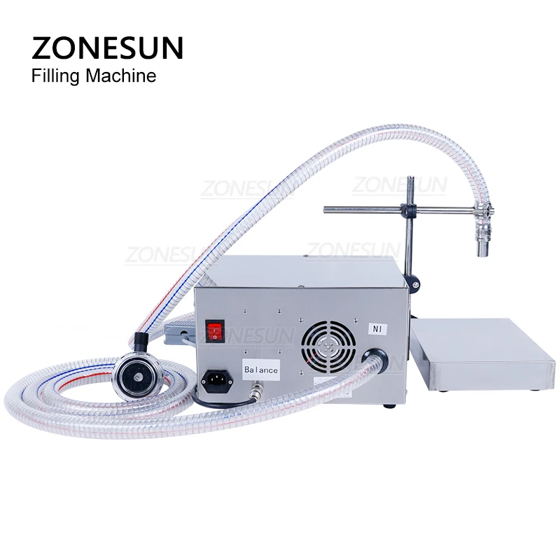 ZONESUN ZS-DP621W 17L Bottle Filling Machine With Weighing Function 150g-10kg Oil Bottle Diaphragm Pump Filler Stainless Steel