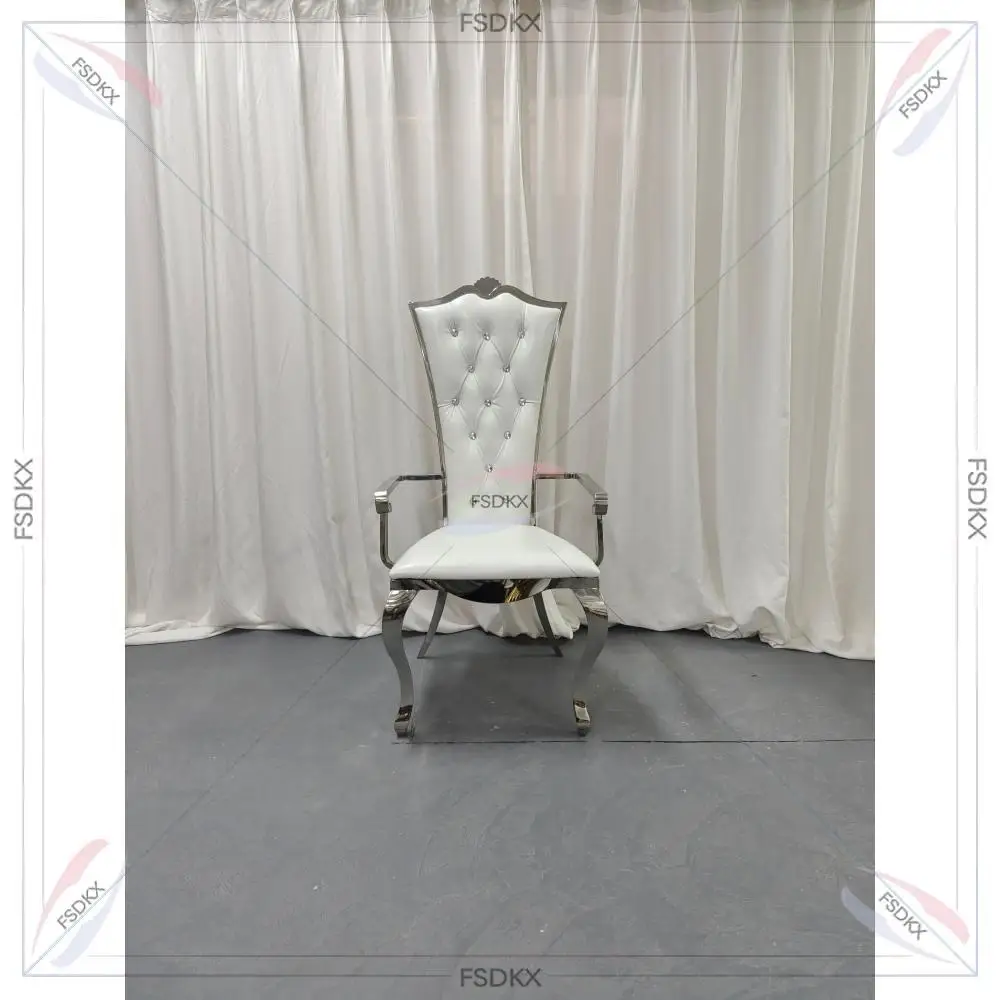 Top Event Furniture Golden Stainless Steel Armrest Throne Chair For Wedding chair wedding