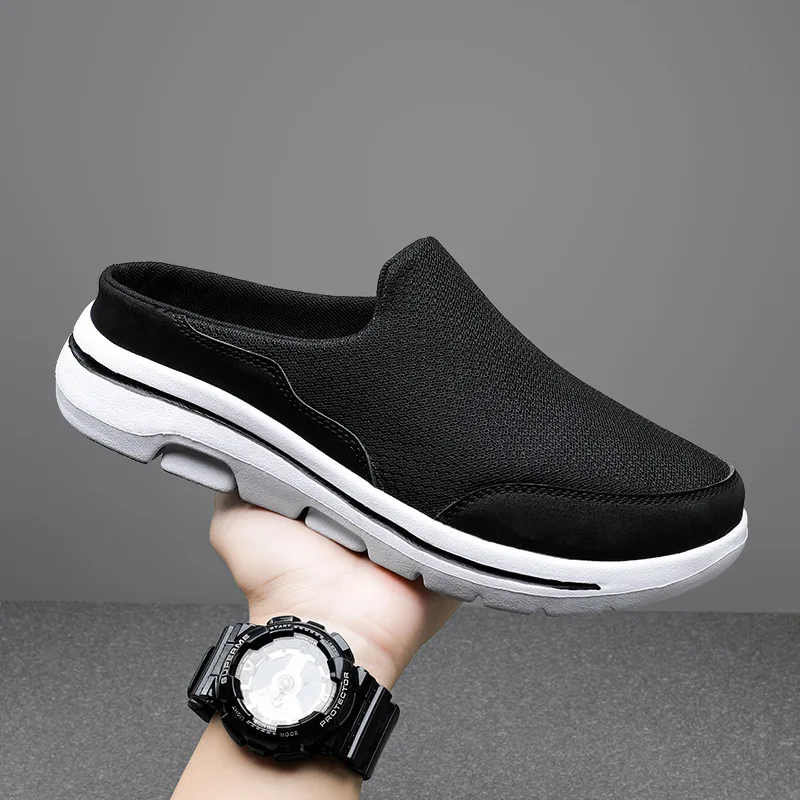 2023 Men Casual Shoes Mesh Breathable Flat Slippers Summer Couple Shoes Large Size Loafers Fashion Shoes Men Street Slippers