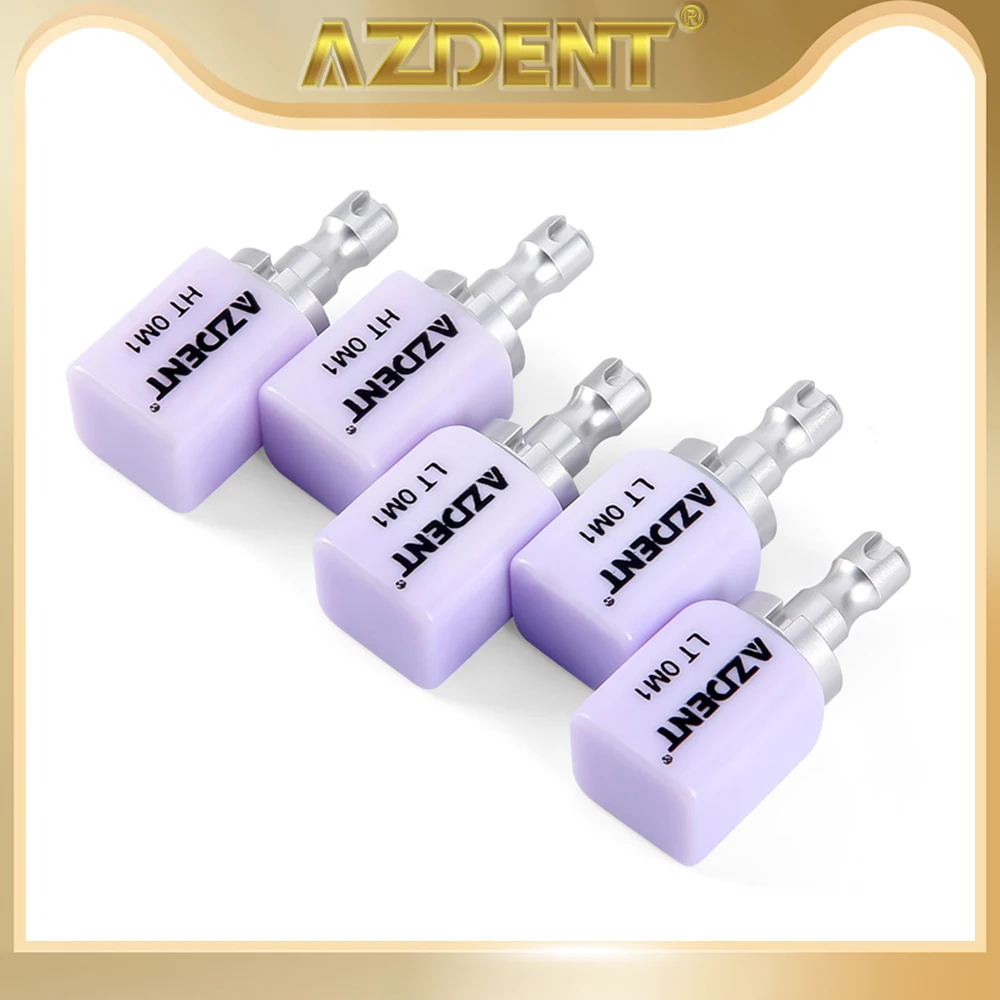 5Pc Azdent Dental Disilicate Lithium C14 Glass Ceramic Block LT/HT Dental Crown Material dla CAD CAM Sirona Cerec Frezarka System