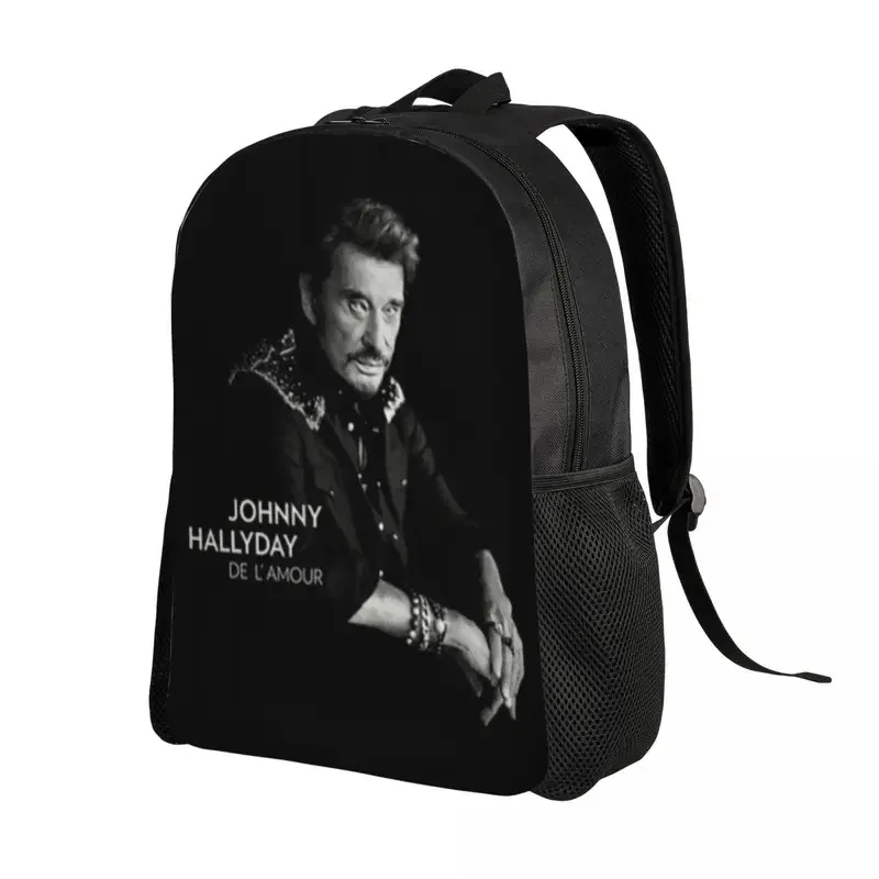 Johnny Hallyday Laptop Backpack Women Men Fashion Bookbag for School College Students France Mucisian Bag