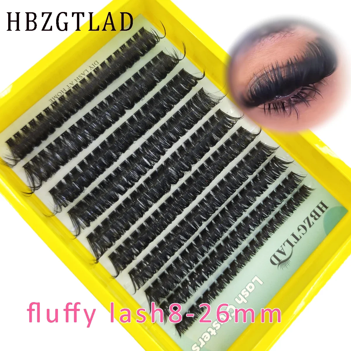 HBZGTLAD Eyelash Clusters 8-26mm Fluffy Lash Clusters Thick60-150P Volume  Wispy Individual Lashes Eyelash Extensions 200pcs DIY