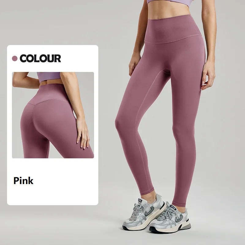 

Women's High Waist Yoga Leggings Orange Booty Lifting Fitness Pants Professional Training Sports Tights Naked Feeling