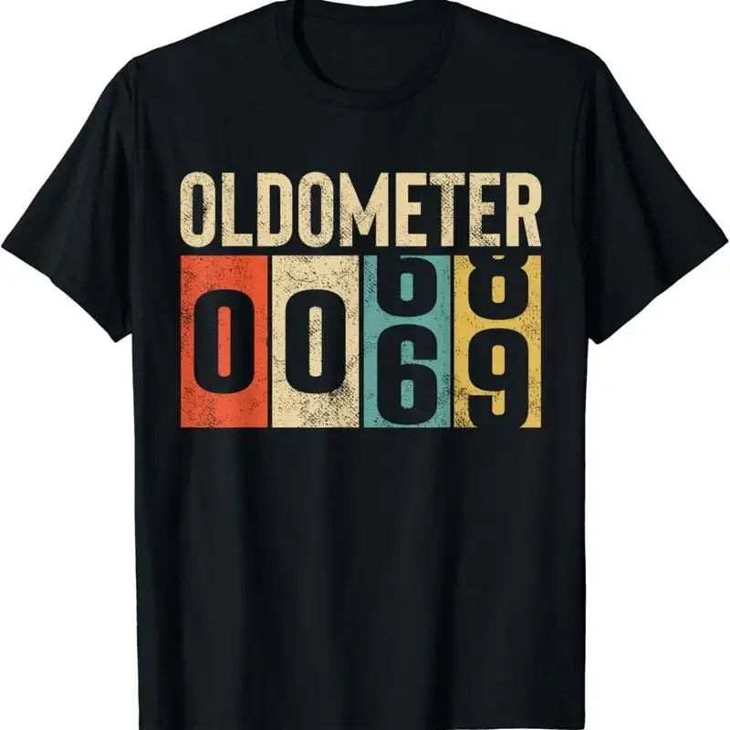 Funny 69 Years Old Oldometer Vintage 69th Birthday Odometer T Shirt