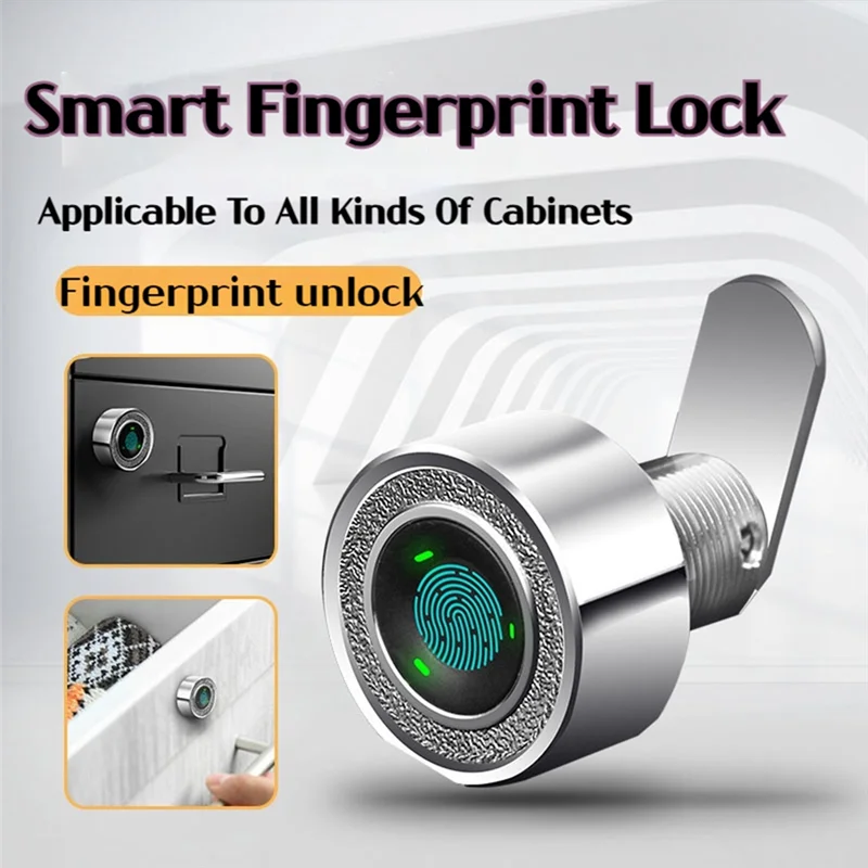 A23F-Smart Fingerprint Drawer Lock - Electronic Double Door Cabinet Security Suitable For Wardrobes Shoe Cabinets Mailboxes