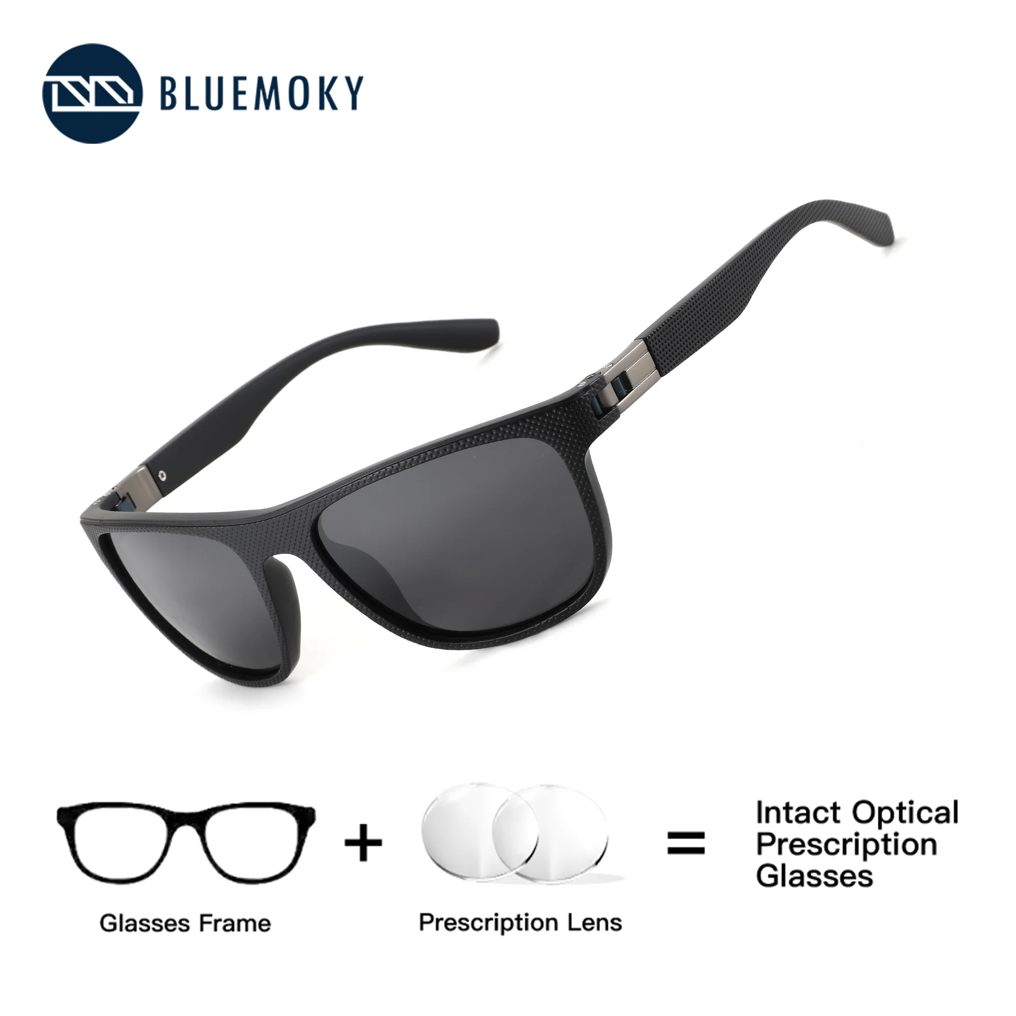

BLUEMOKY Daily Wear Prescription Glasses Men Lightweight TR90 Square Frame UV400 Durable, Progressive Myopia Lenses