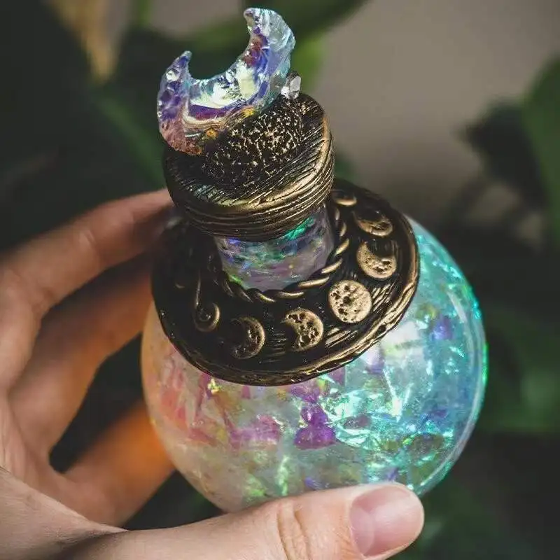 Creative Moon Magic Potion Bottle Mermaid Aura Desktop Decoration Elves Treasure Antidote Bottle Sample Vial Office Home Decor