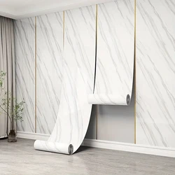 1 Roll Self-adhesive Bathroom Stickers Kitchen Wallpaper Marble Jazz White Adhesive Film Waterproof And Grease-proof Wall Sticke