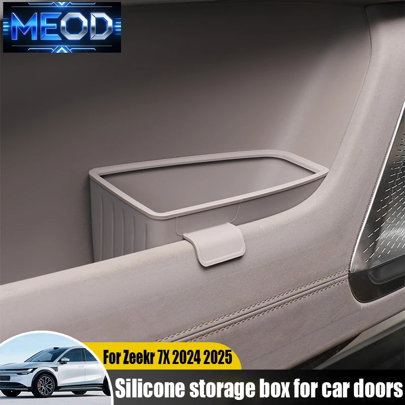 New Silicone storage box for car doors interior storage accessories and on-board storage boxes For Zeekr 7X 2024 2025