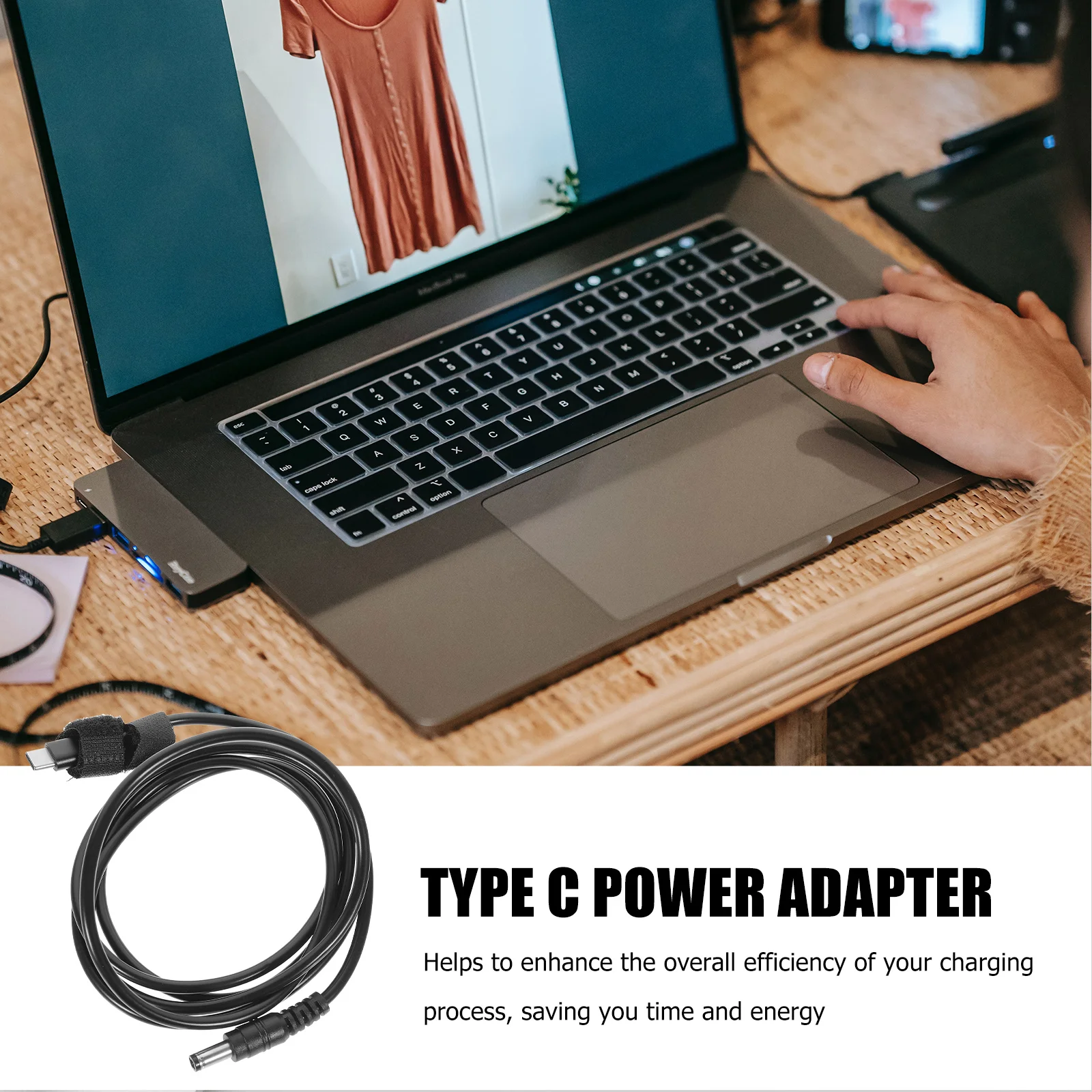 

USB C to DC Power Adapter 5.5 mm x 2.1 mm Male Charging Extension Cable for Type C Devices
