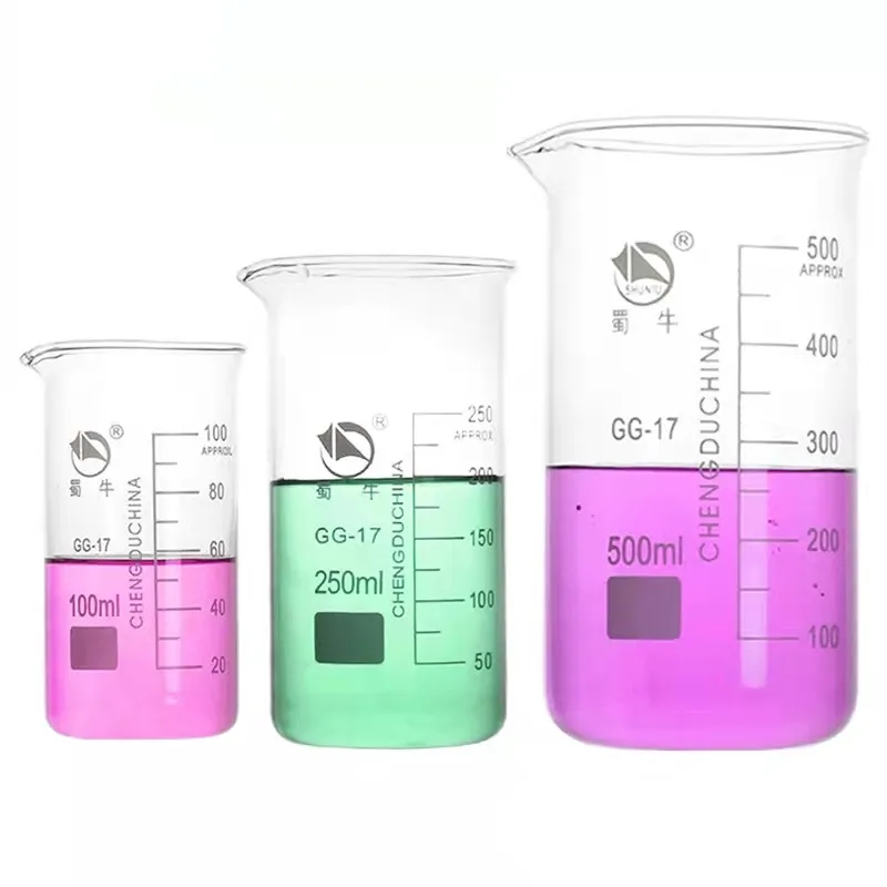 1Pcs 50ml to 2000ml Tall Form Glass Beaker Chemistry Laboratory Borosilicate Glass Transparent Beaker Thickened with spout