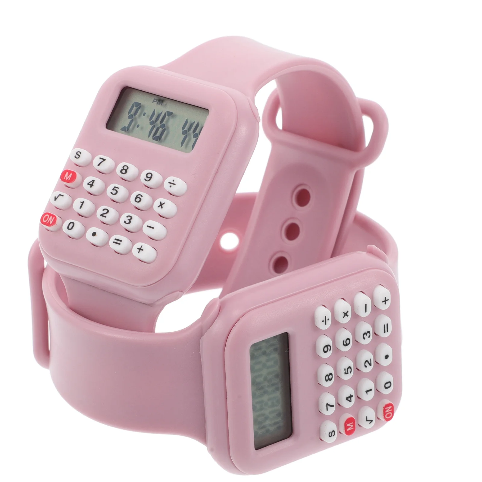 

2Pcs Electronic Calculator Watch for Kids Compact Time Telling Tool with Math Function Colorful Child Friendly Design School