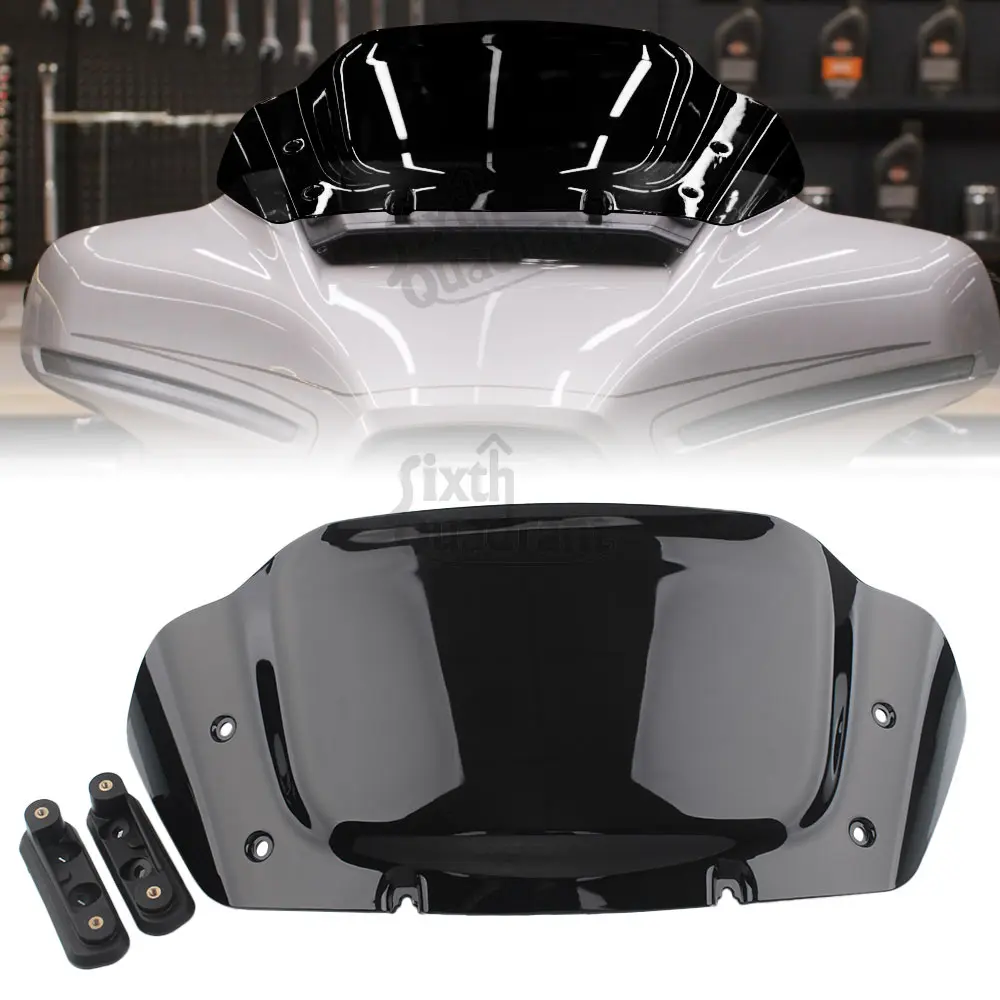 

10" Motorcycle Front Upper Fairing Windshield For Harley Street Glide FLHX/I CVO FLHXSE Wind deflector Cowling Windscreen 23 24+