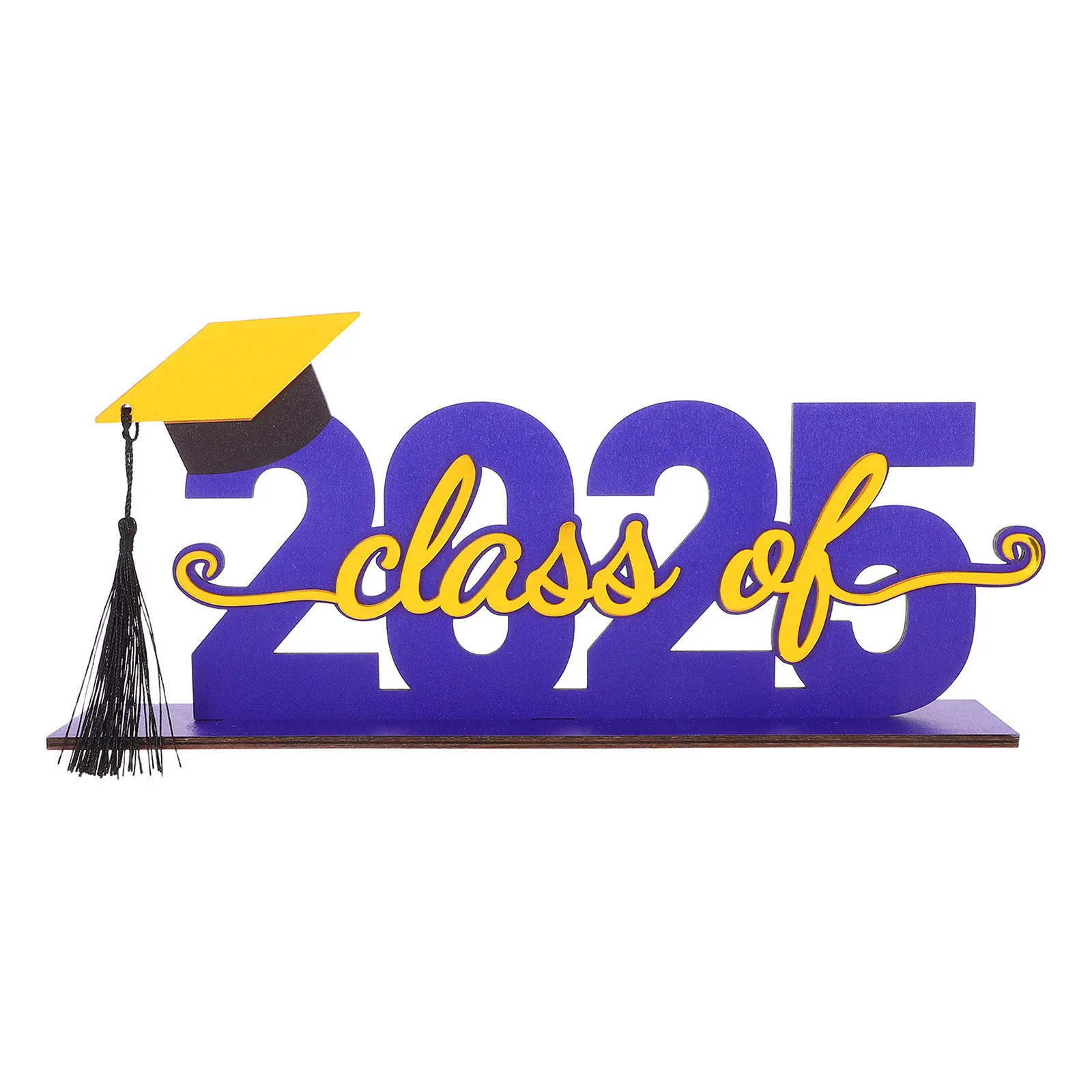 

1Set 2025 Graduation Wood Sign Elegant Table Decoration Easy Assembly Party Favor Acrylic Letters Tassel Mantel Decor