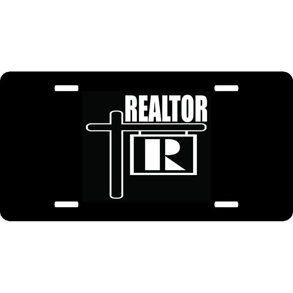 Realtor Real Estate Custom License Plate Cover Novelty Aluminum Auto Car Tag Sign with 4 Holes (12 X 6 inches)