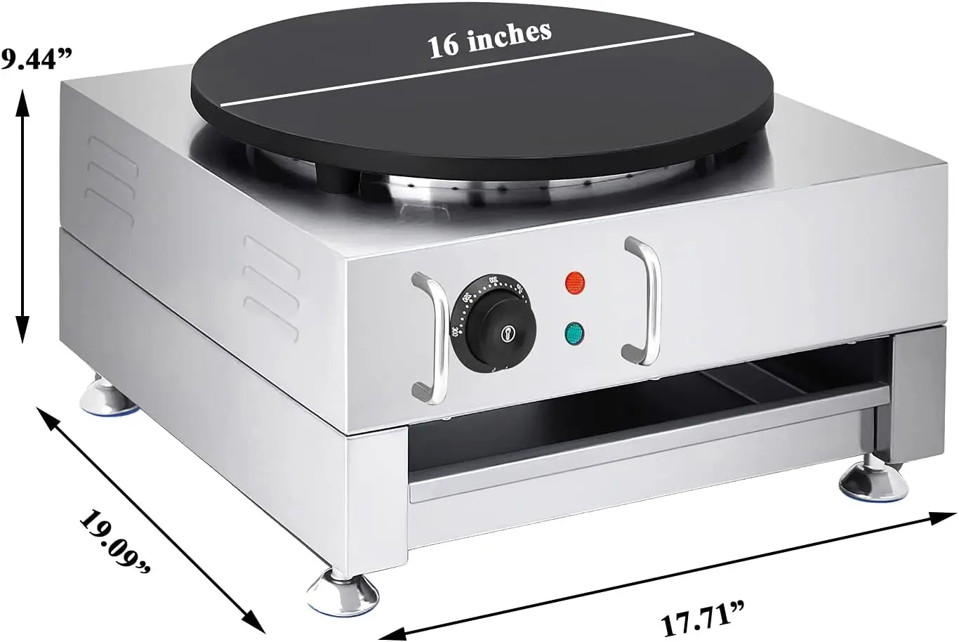 Crepe Maker 16 Inch Large Pancake Machine Crepes Griddle With Wooden Spreader And Spatula