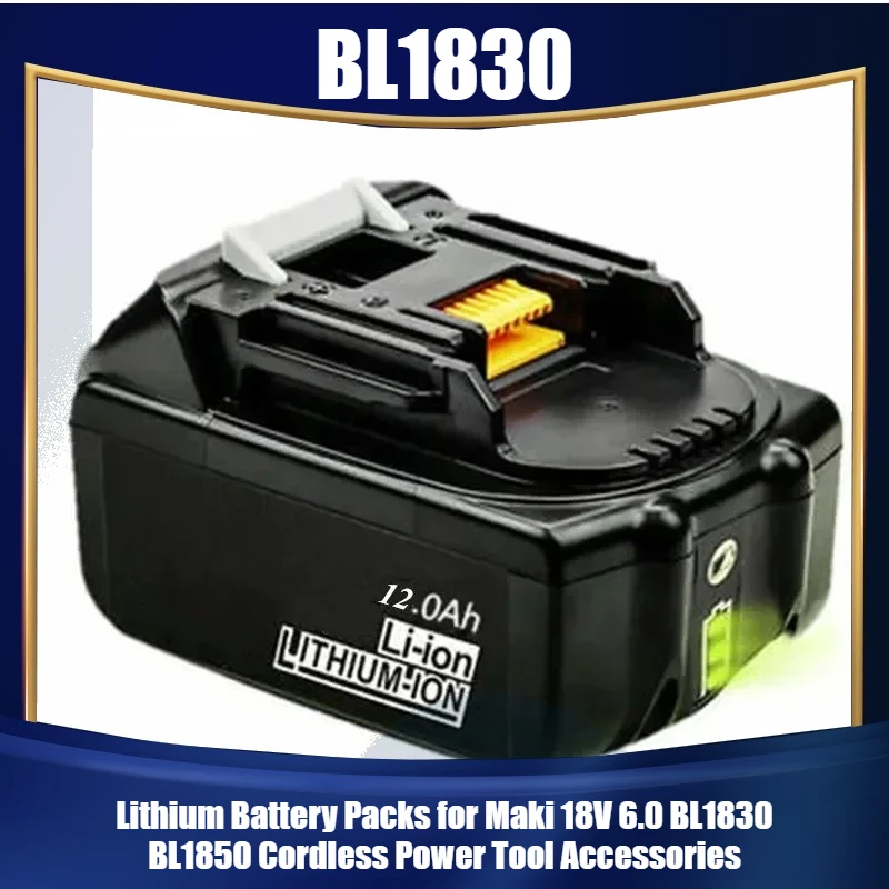 

Lithium Battery Packs for Maki 18V 6.0 BL1830 BL1850 Cordless Power Tool Accessories