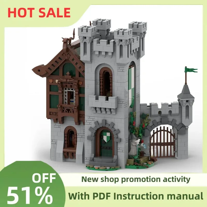 

New 4000Pcs Moc European Medieval Street View Highland Manor Model Building Blocks Diy Creative Ideas Child Toys Birthday Gifts