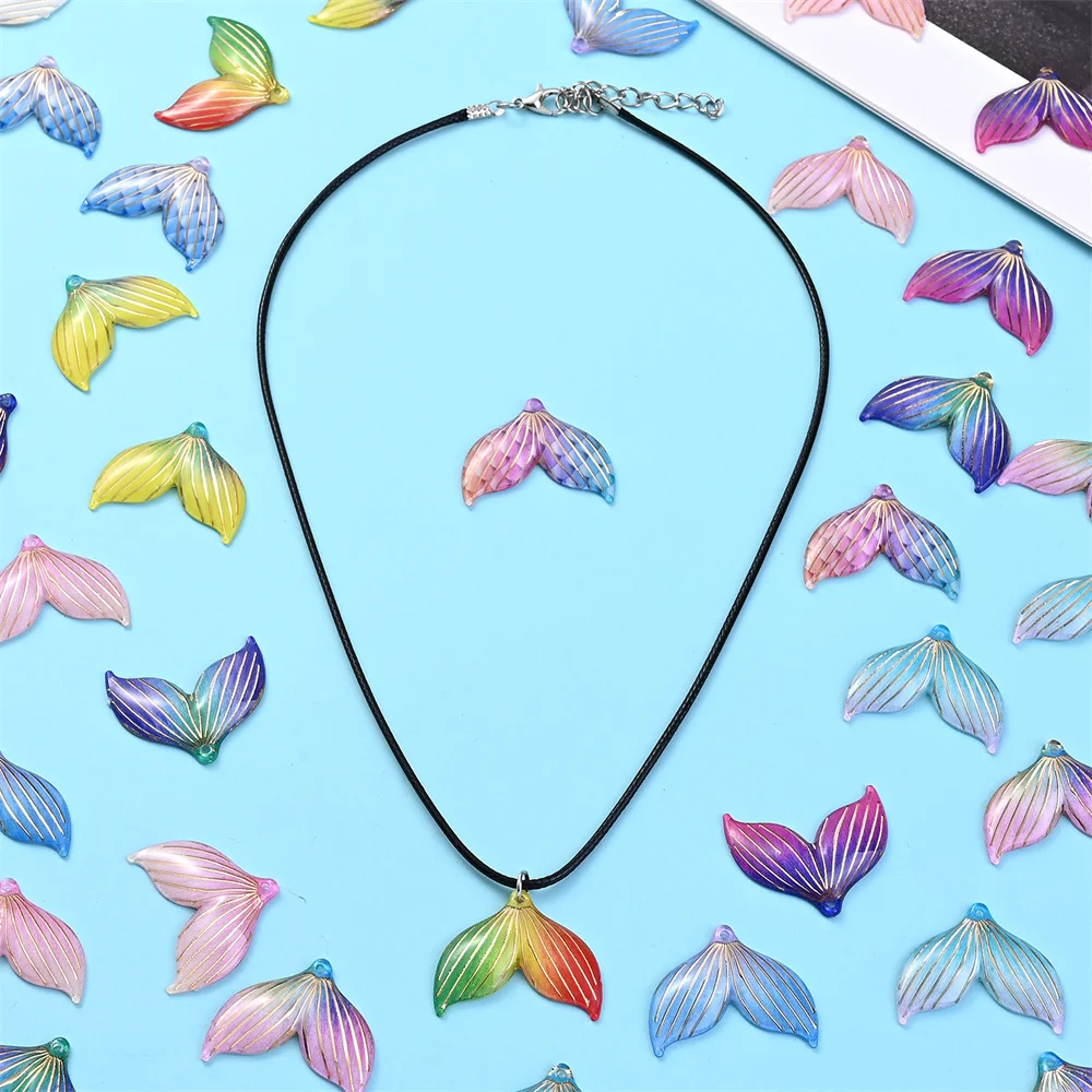 10 Stück bunte Meerjungfrauenschwanz-Charms 21 x 40 mm DIY handgefertigter Schmuck Zubehör Ohrringe Anhänger Dekoration – Detail 4
