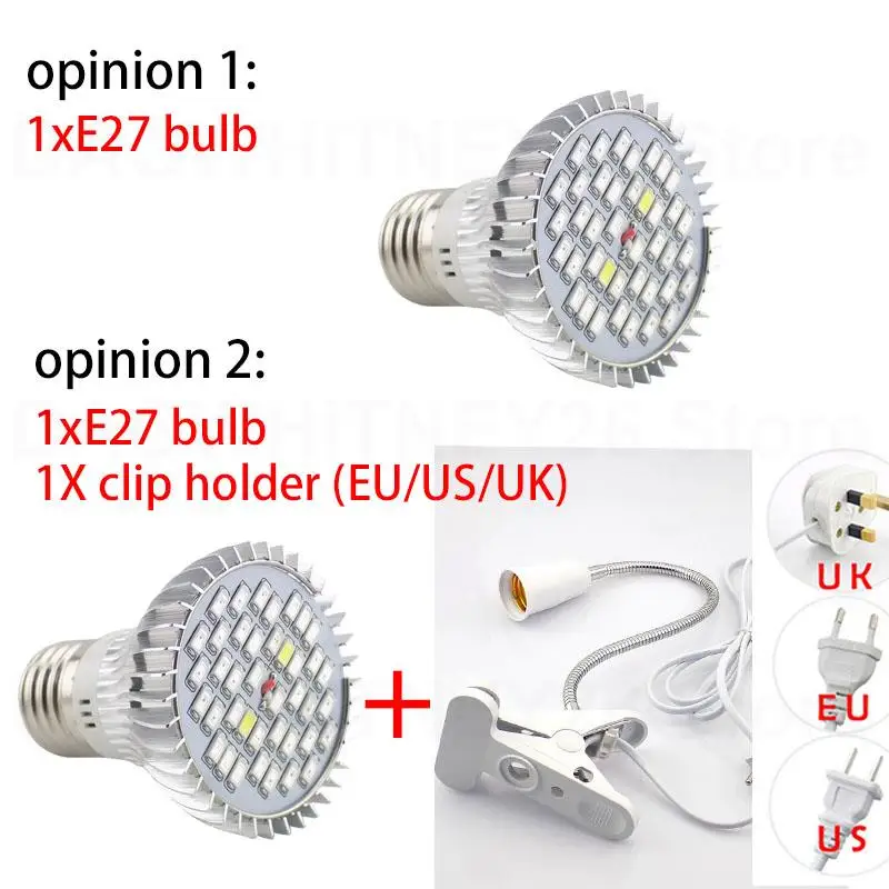 40 LED Voll spektrum Pflanze wachsen Glühbirnen wachsen Licht Lampe flexible Schreibtisch Clip Halter Gemüse Blume Indoor Gewächshaus Garten u26