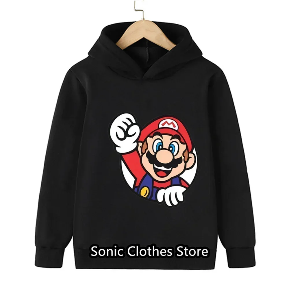 Cartoon Game Graphic Stitch Hoodies Boys Girls Sonic Hoodies 3-14 Years Children One Piece Long Sleeve Dragonballs Sweatshirt