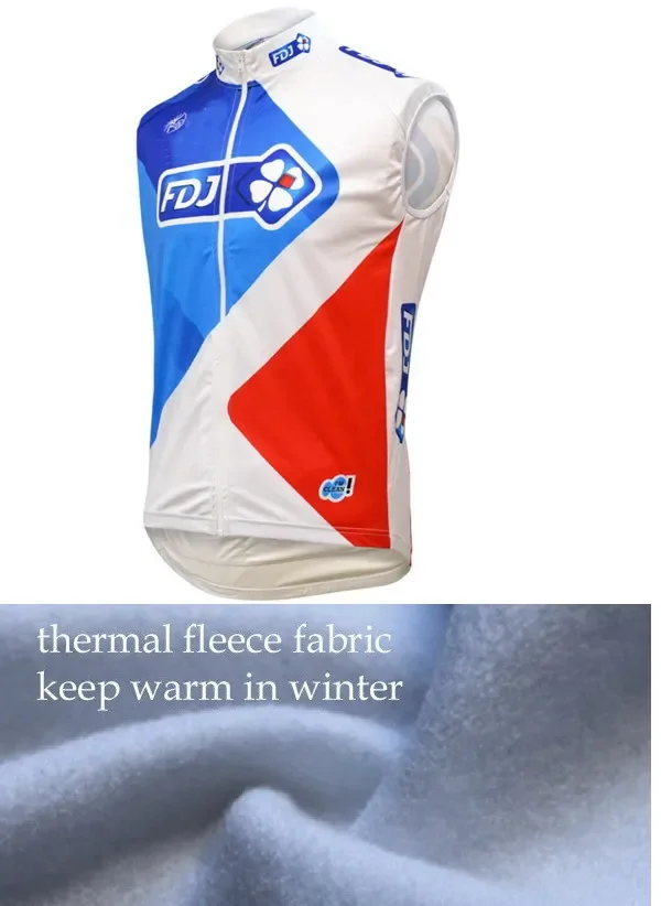 

ЗИМНИЙ ФЛИС ТЕРМАЛЬНЫЙ 2015, FDJ TEAM, синий велосипедный жилет без рукавов, одежда для Mtb, велосипедная майка Ciclismo, одежда для велосипеда