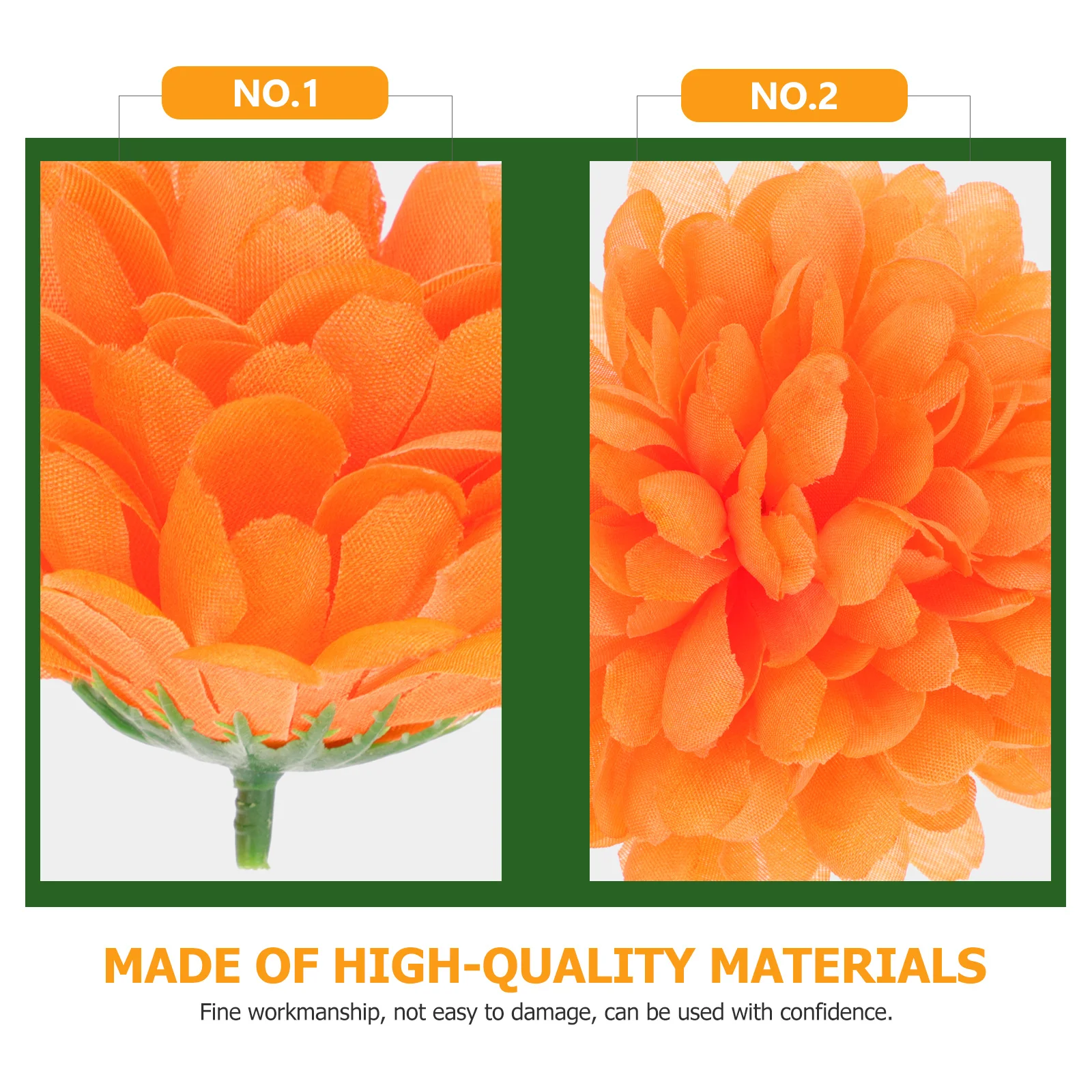 

20Pcs Simulated Chrysanthemum Decor Wreath Orange Lifelike Silk Plastic Home Flower Arrangement Prop