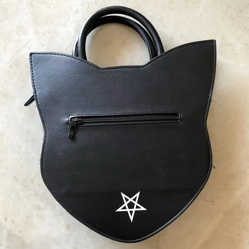 Dark Metal Black Gothic Sweet Cat Graphics Pentacle Pentgram Goth Bag Witch Cute Cosplay Bags Harajuku