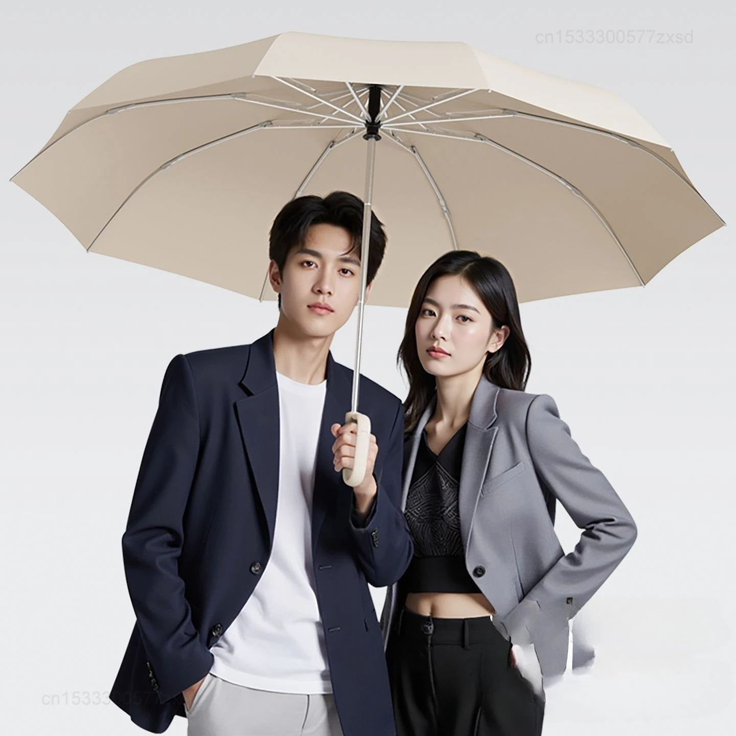 Full Automatic Ring Buckle Umbrella Oversized Thickened Wind Proof Reinforced Rainstorm Special Portable Umbrella Rain and Shine - view 4