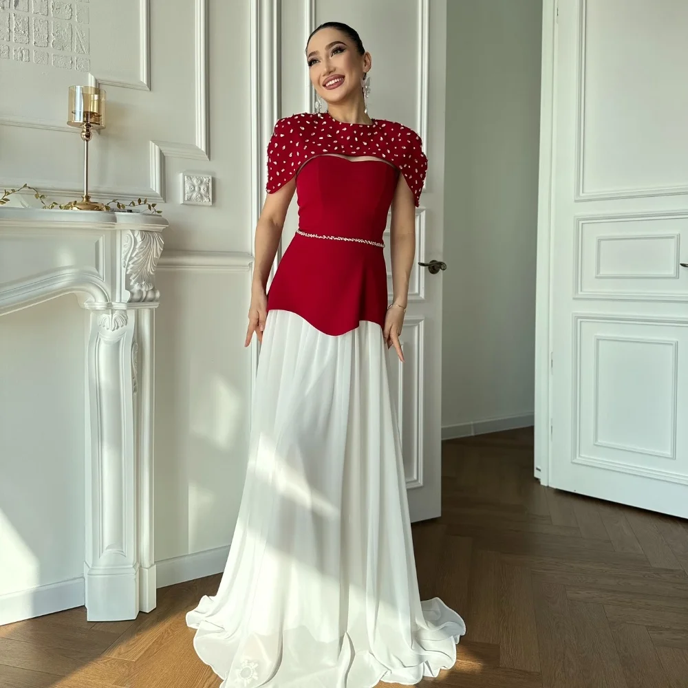 

Индивидуальные современные стильные одинаковые трикотажные платья со стразами и складками с поясом трапециевидной формы с высоким воротником, длинные платья на заказ, вечерние платья