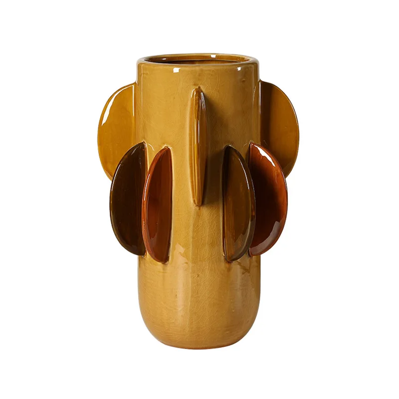 

Creative Modern Simple Abstract Color Fin Ceramic Vase Model Room Living Room Dining Table Home Ornament