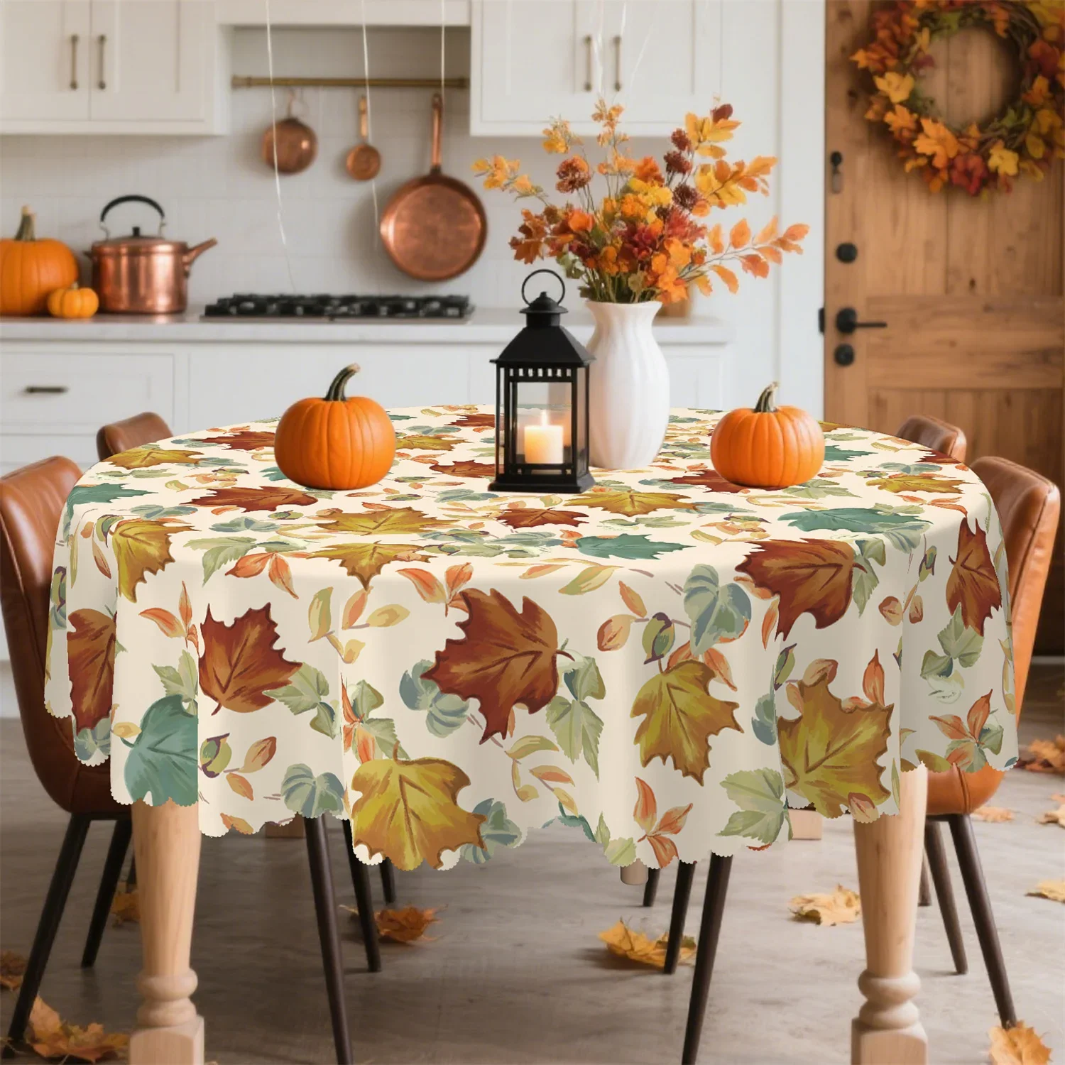 Maple Leaf Tablecloth - Suitable for rectangular and round tables, for autumn harvest and Thanksgiving occasions at home.xzj
