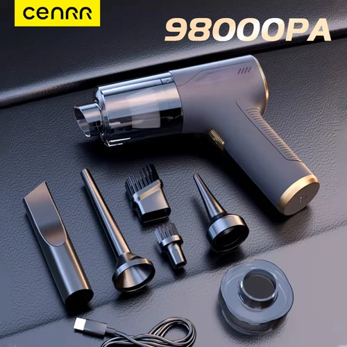 CENRR-aspiradora de coche 98000PA, aspiradora inalámbrica portátil, potente máquina de limpieza de mano de succión fuerte para electrodomésticos