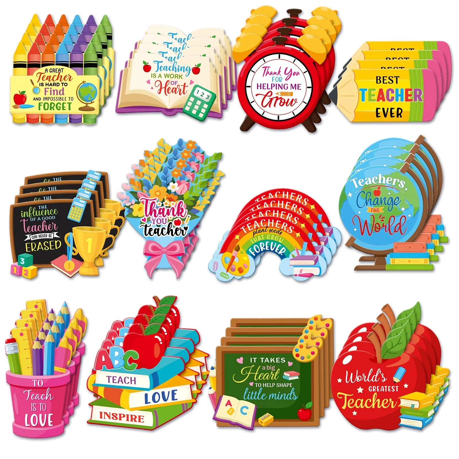 36-Piece Back-to-School Refrigerator Stickers, Teacher Inspirational Gifts, Inspirational Refrigerator Stickers Gifts