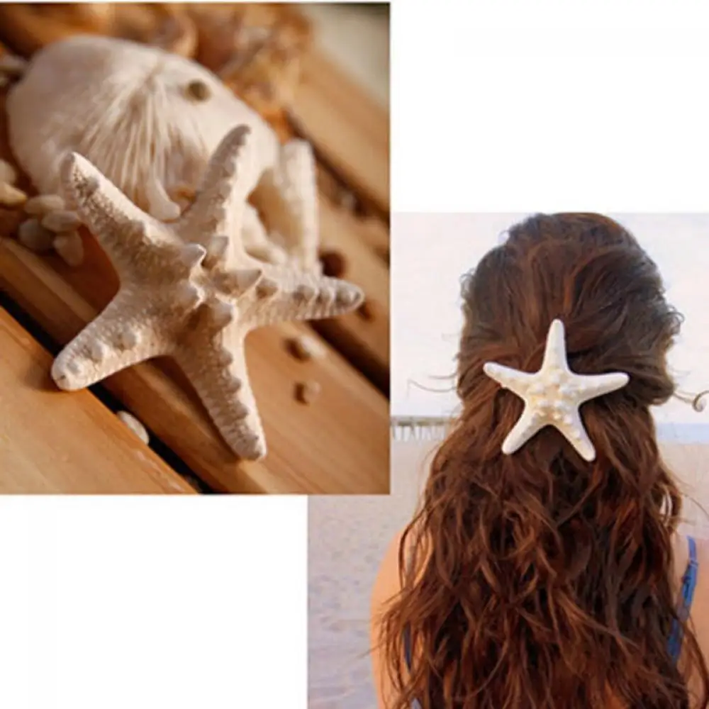 2pcs Womens Starfish Hair Clip Girls Elegant Beauty Natural Sea Star Hairpin Fashion Hot Jewelry