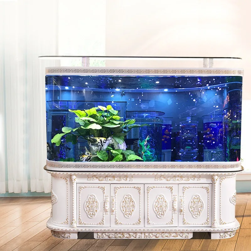 Living room large household floor-to-ceiling small self-circulating lazy water-free aquarium